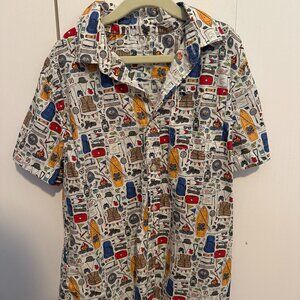 Vineyard Vines Button Down Boys Camping Outdoor Fishing Print